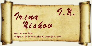 Irina Miškov vizit kartica